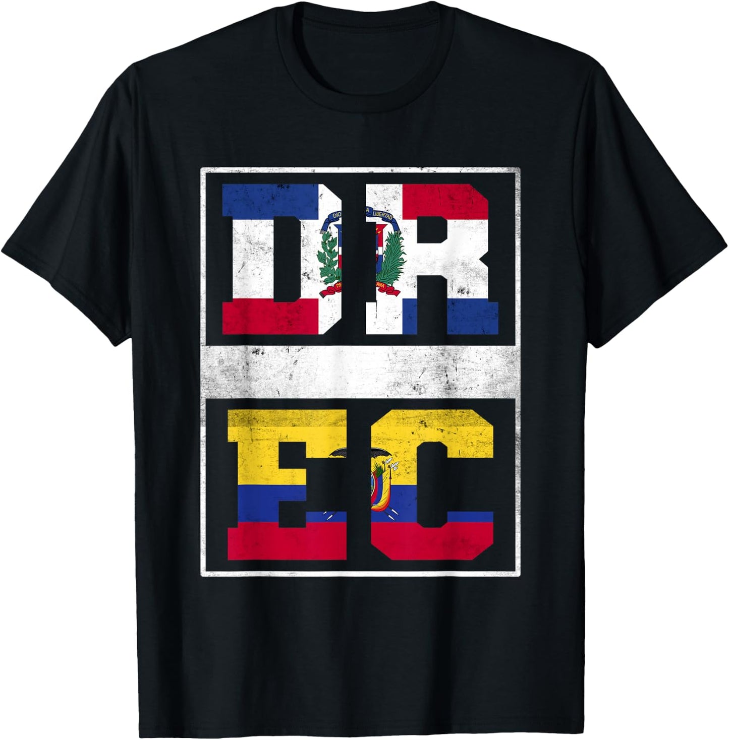 Dominican Republic and Ecuador Mix Dominicana Ecuadorian T-Shirt - T-Shirt | Black
