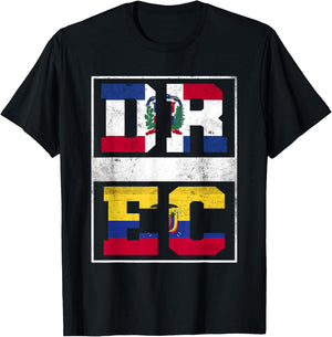 Dominican Republic and Ecuador Mix Dominicana Ecuadorian T-Shirt - T-Shirt | Black