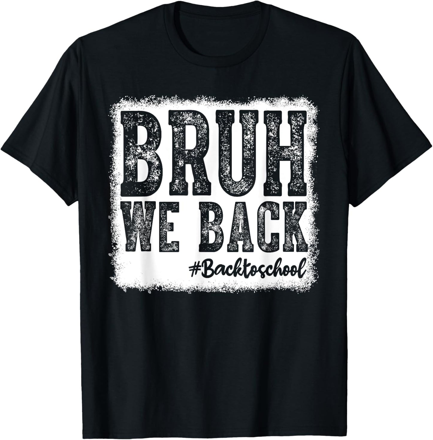 Retro Bruh We Back Saying Meme Back To School Boy Girls Kids T-Shirt - T-Shirt | Black