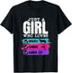 Wolves Gaming Ramen Just a Girl Who Loves Cute Purple Pink T-Shirt - T-Shirt | Black