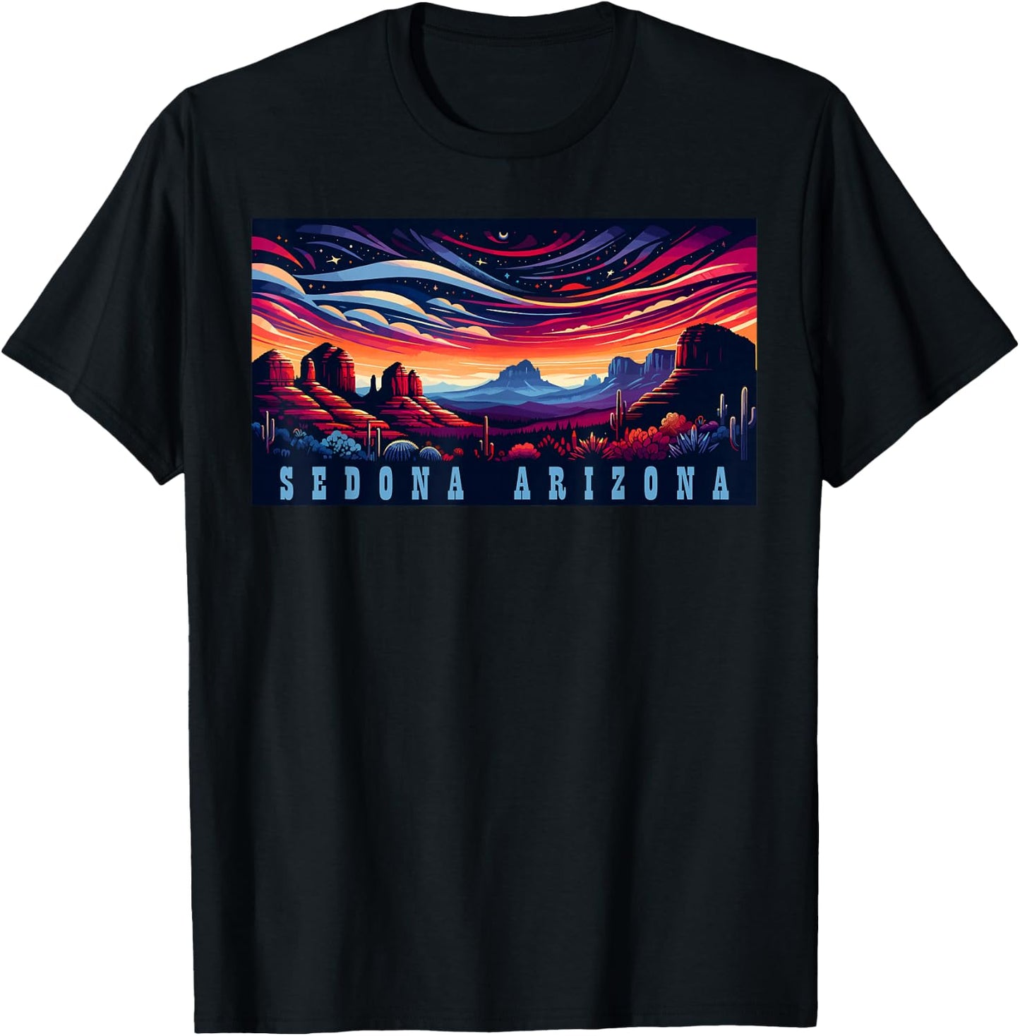 Sedona AZ Hiking Outdoors Mountain Sedona USA Retro Vintage T-Shirt - T-Shirt | Black
