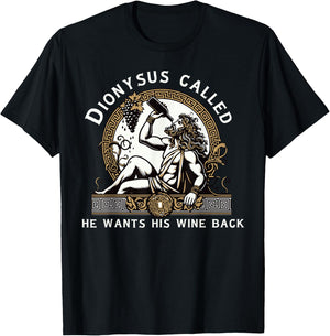 Dionysus Ancient Greece Funny Wine Tasting Greek Mythology T-Shirt - T-Shirt | Black