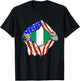 Nigeria America USA Flag Chest Nigerian Roots African Pride T-Shirt - T-Shirt | Black