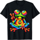 Tie-Dye Peace Frog Peace Sign Hippie T-Shirt - T-Shirt | Black
