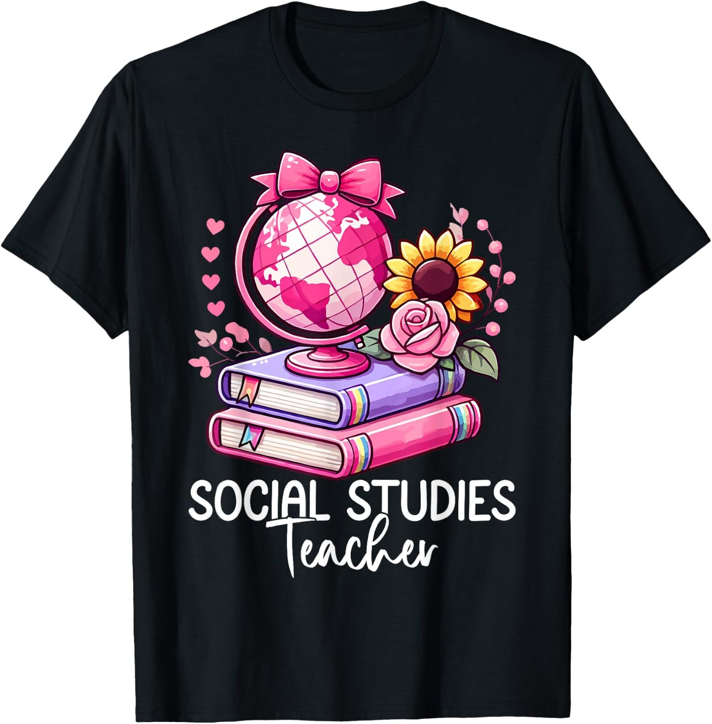 Social Studies History Teacher Earth Globe Back To School T-Shirt - T-Shirt | Black