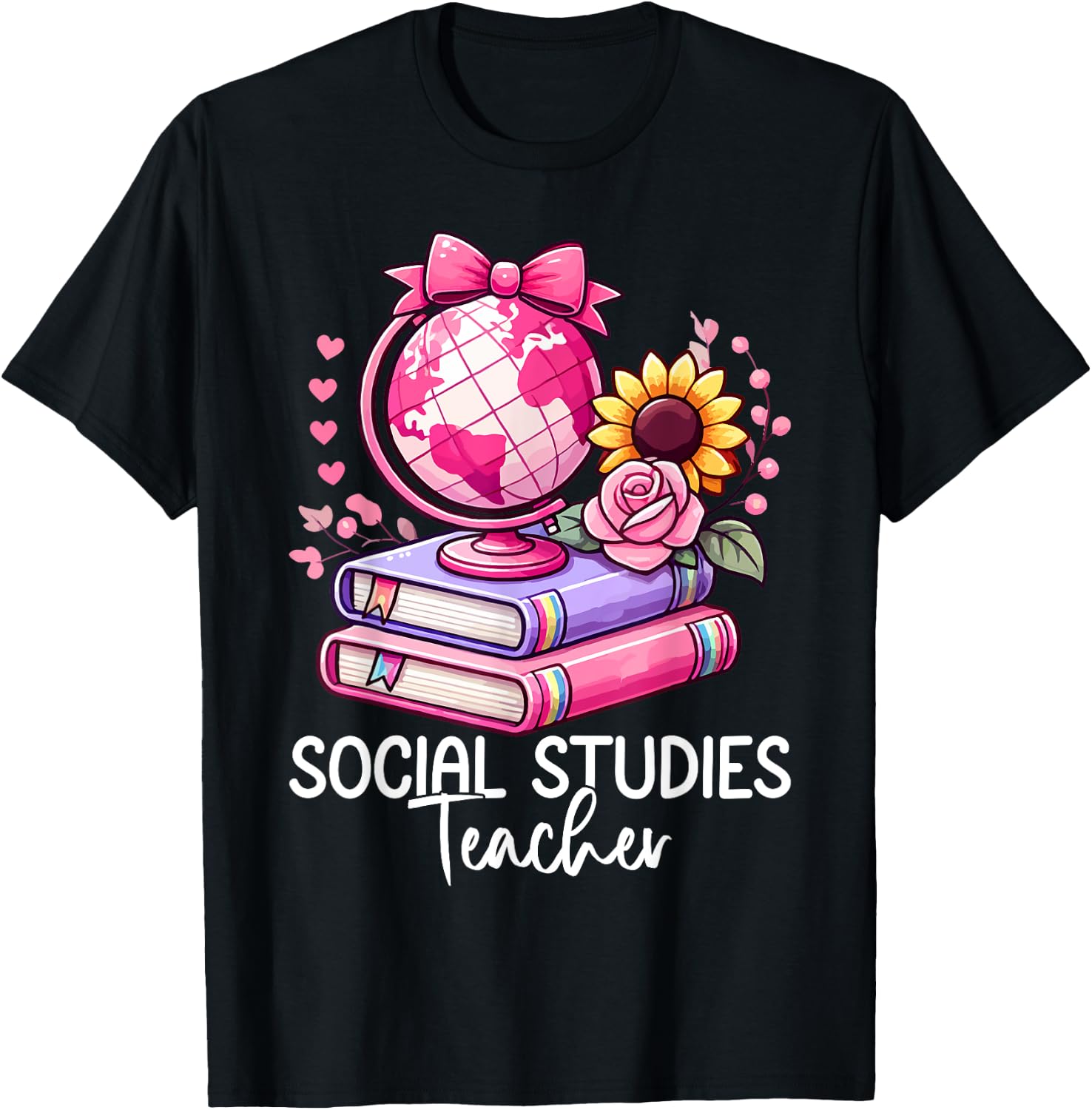 Social Studies History Teacher Earth Globe Back To School T-Shirt - T-Shirt | Black