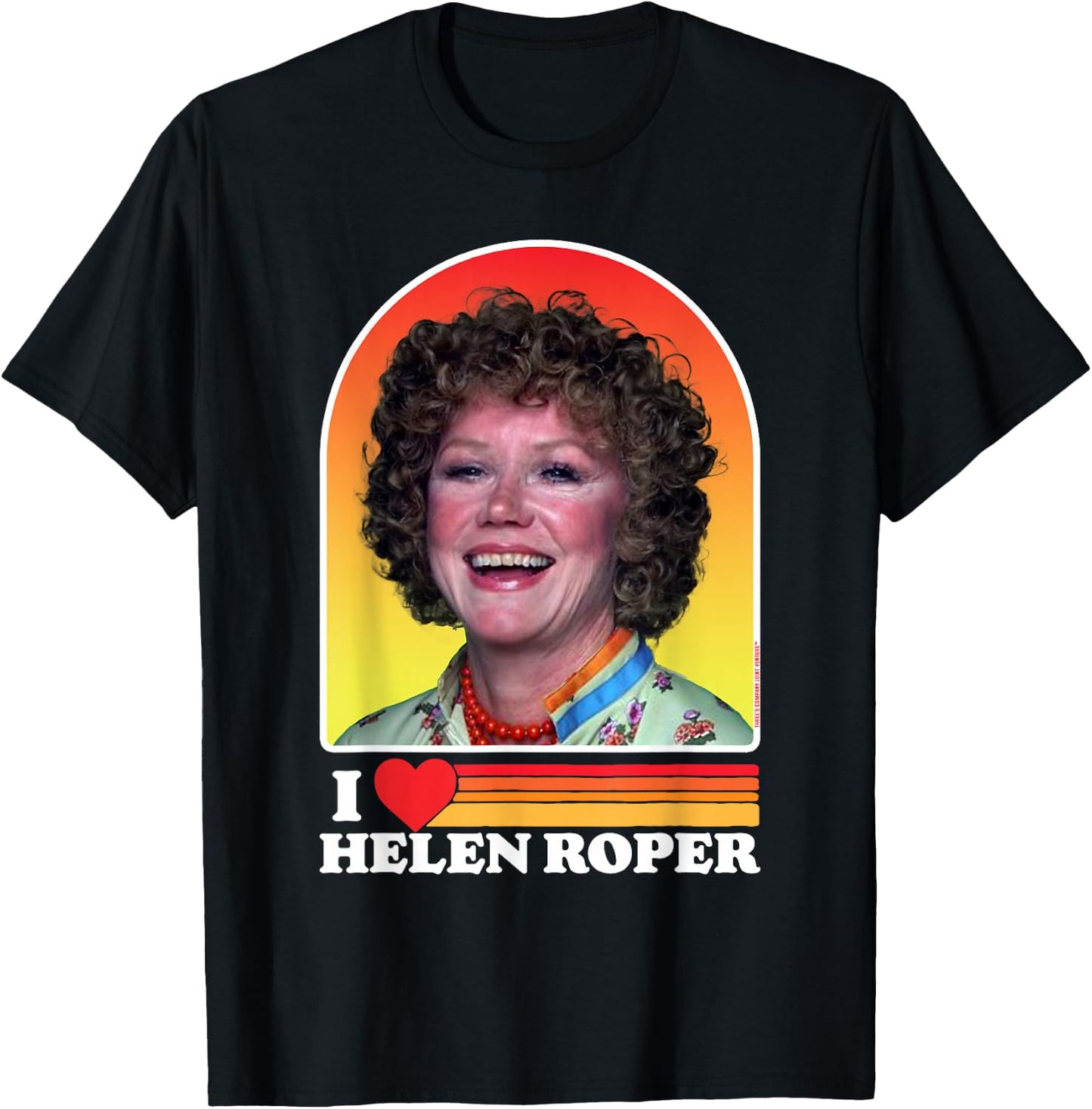 I Love Helen Roper Three's Company Mrs. Roper Retro T-Shirt - T-Shirt | Black