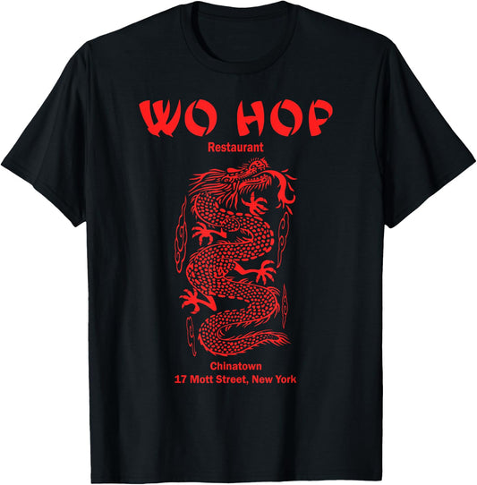 Red Wo hop Restaurant Chinatown, Serpent Dragon Vintage T-Shirt - T-Shirt | Black