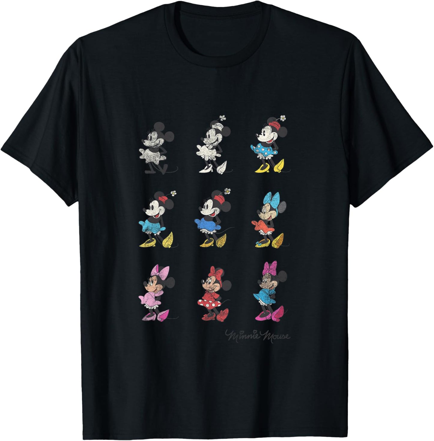 Kids Disney Mickey And Friends Classic Minnie Through The Years T-Shirt - T-Shirt | Black