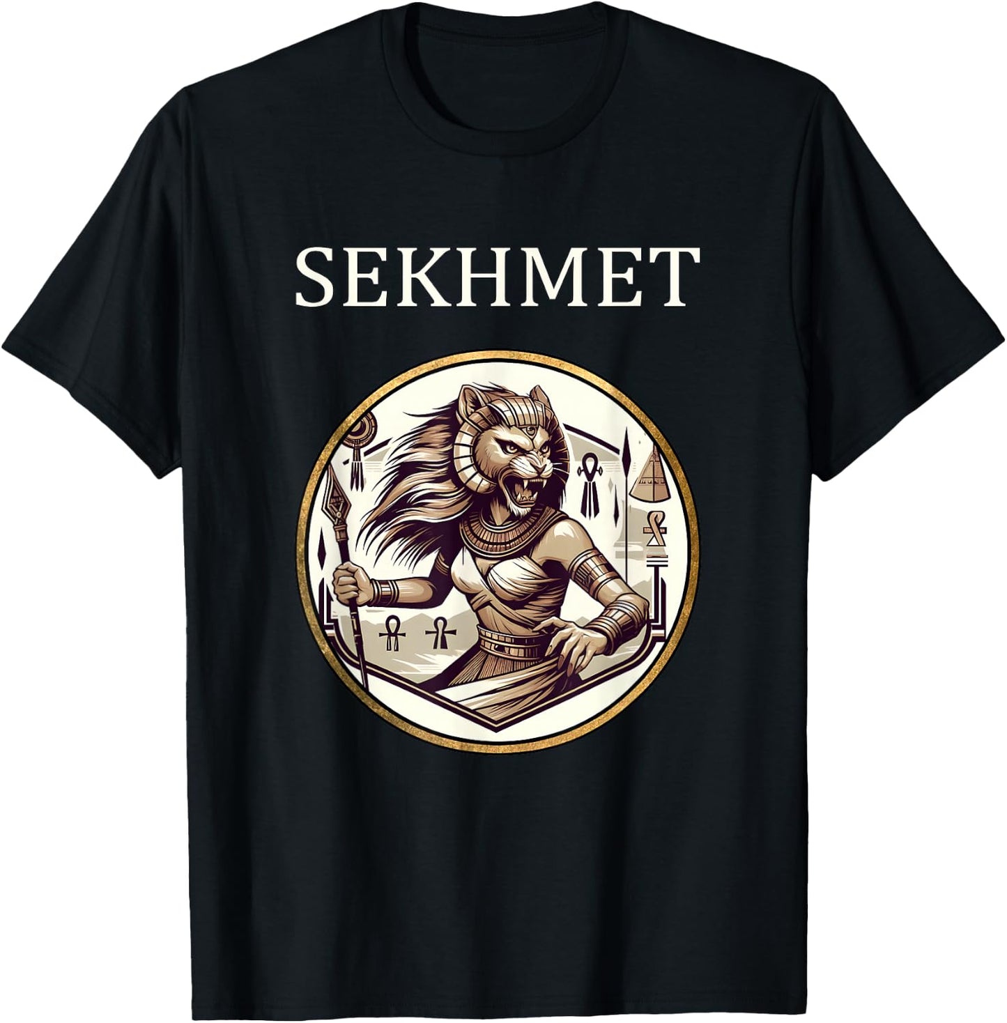 Sekhmet Egyptian Goddess of War and Healing T-Shirt - T-Shirt | Black