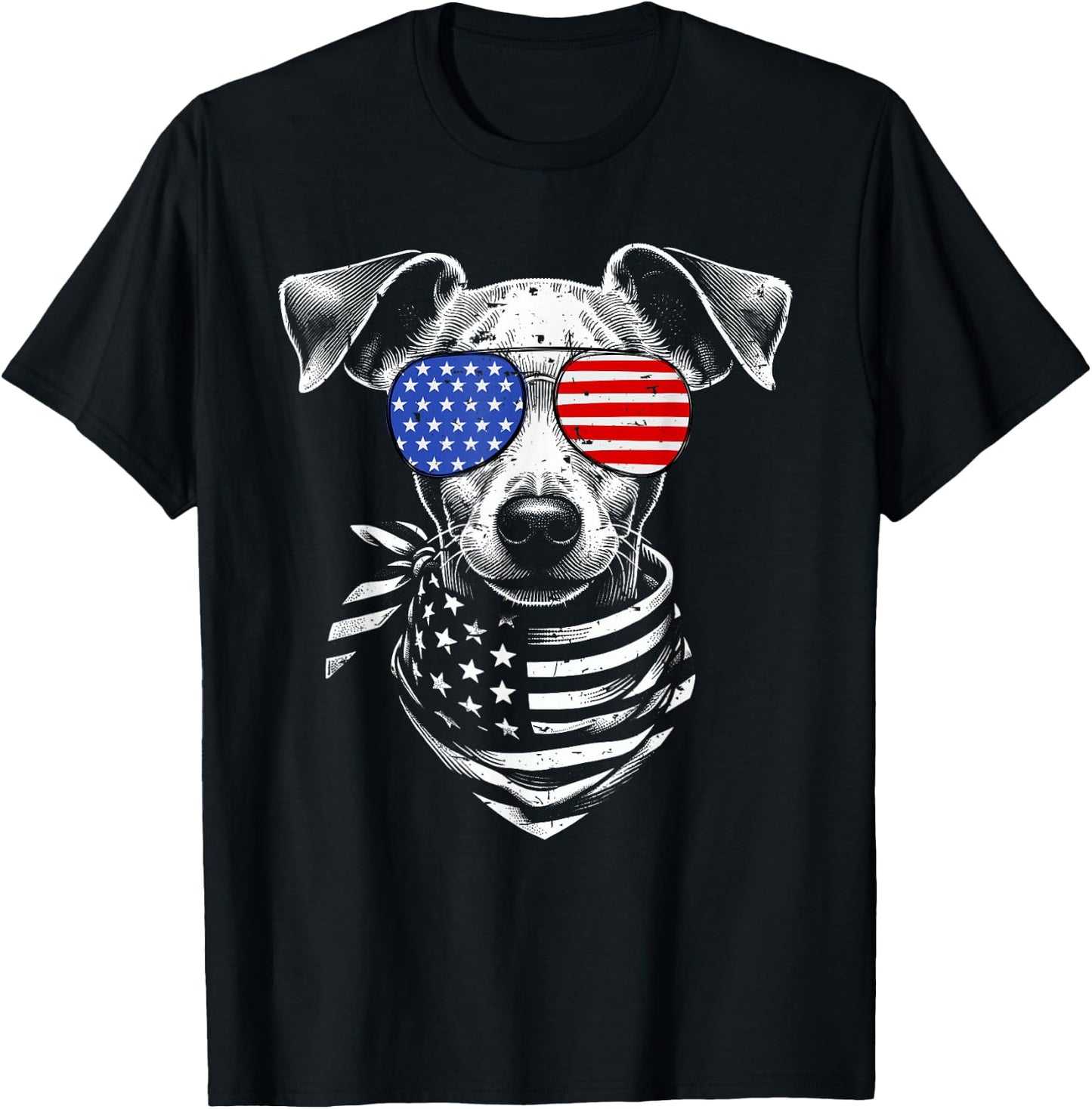 Min Pin Dog Patriotic 4th of July American US Flag Kids Men T-Shirt - T-Shirt | Black
