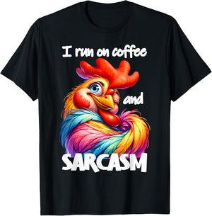 I Run on Coffee and Sarcasm T-Shirt - T-Shirt | Black