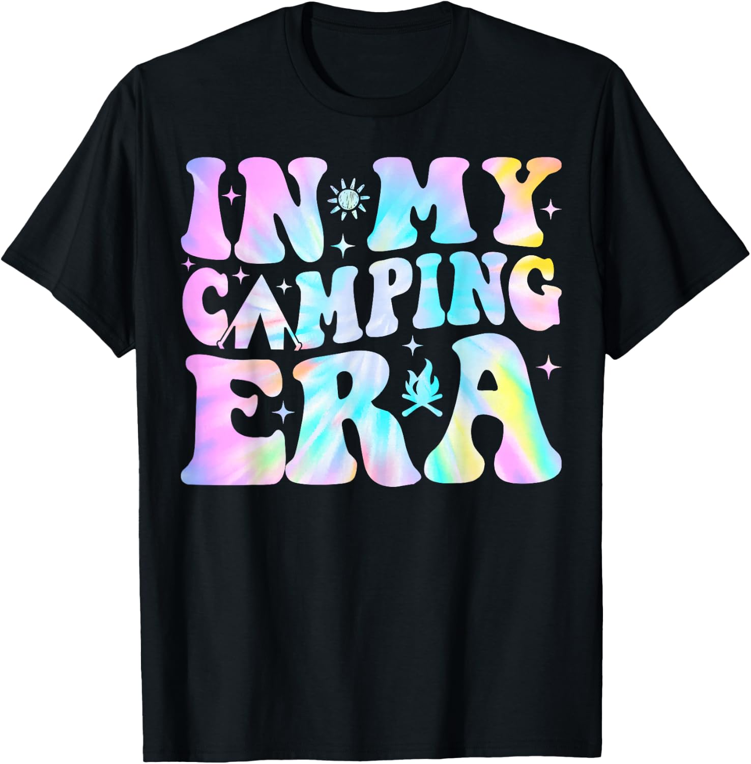 Groovy In My Camping Era Camper T-Shirt - T-Shirt | Black