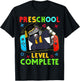 Preschool Level Complete Graduation 2024 PreK Gamer Cat Kids T-Shirt - T-Shirt | Black