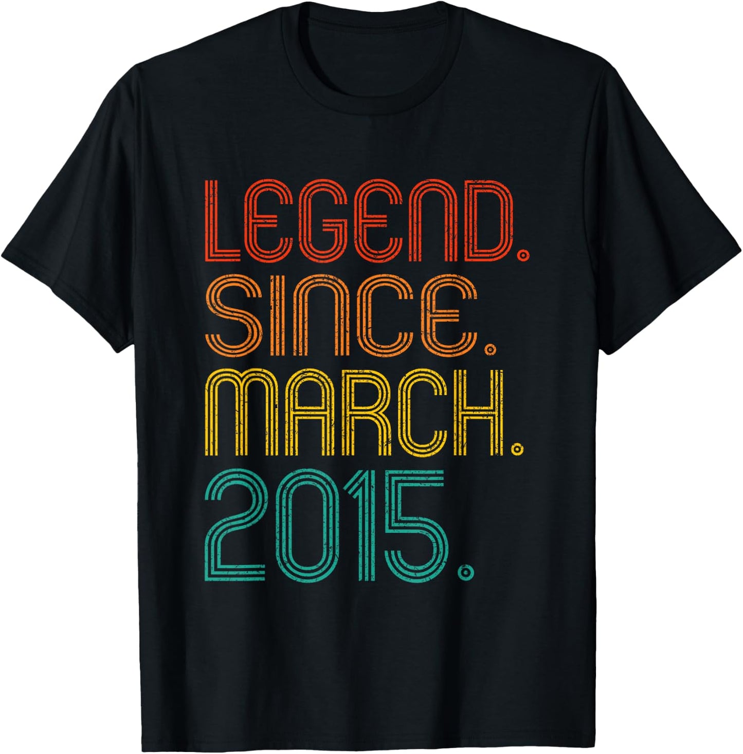 Legend Since March 2015 Birthday Idea 2015 Men Women Vintage T-Shirt - T-Shirt | Black
