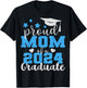 Super Proud Mom of 2024 Graduate Awesome Family College T-Shirt - T-Shirt | Black