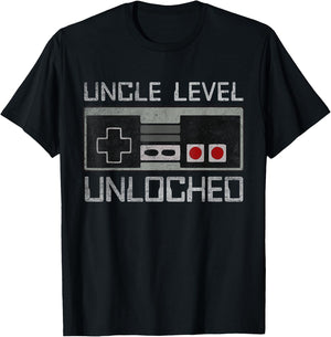 Pregnancy Announcement Uncle Level Unlocked First Time New T-Shirt - T-Shirt | Black