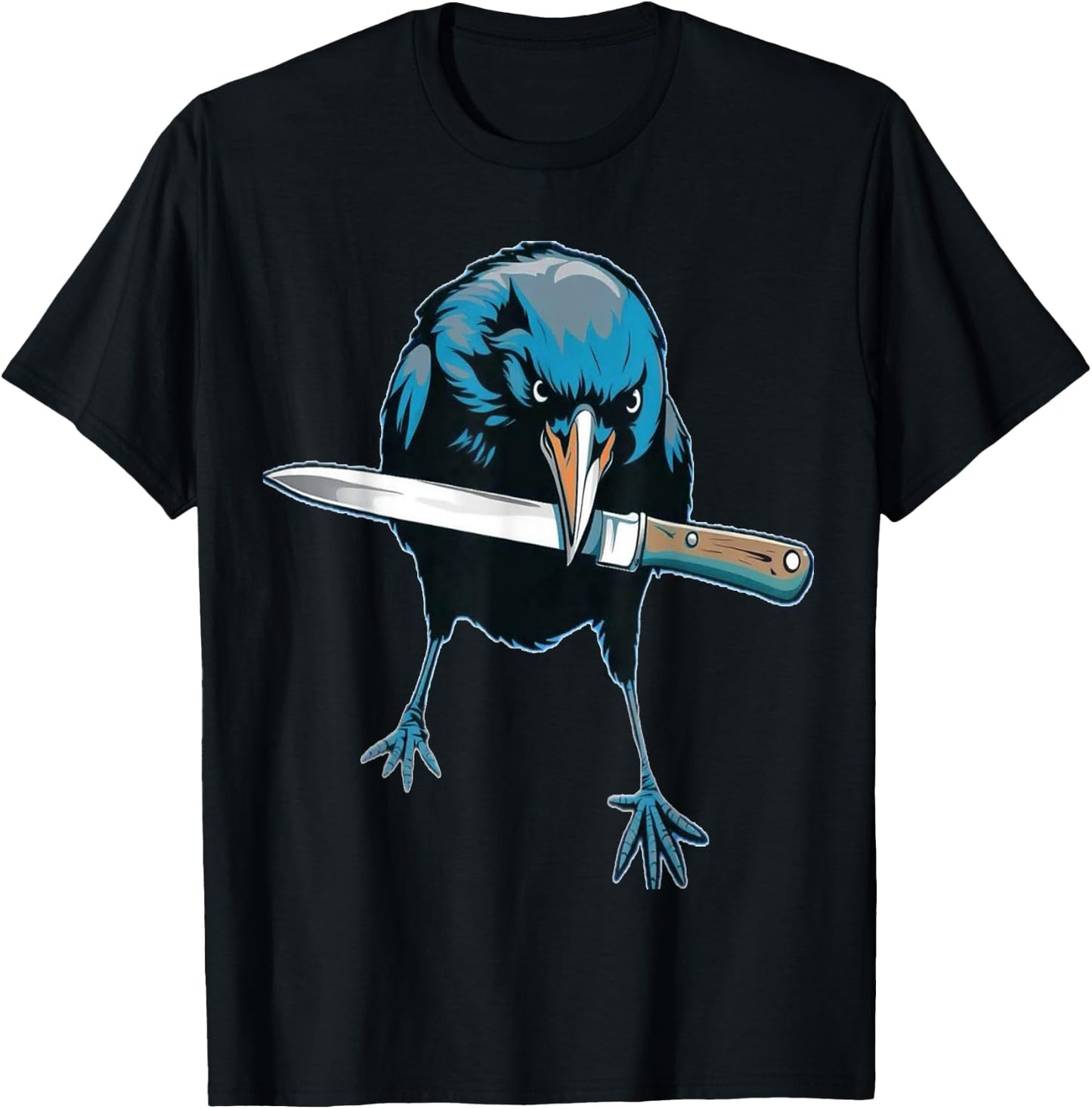 Crow With Knife T-Shirt - T-Shirt | Black