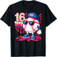 Baseball 16 Year Old Ice Cream Drip 16th Birthday T-Shirt - T-Shirt | Black
