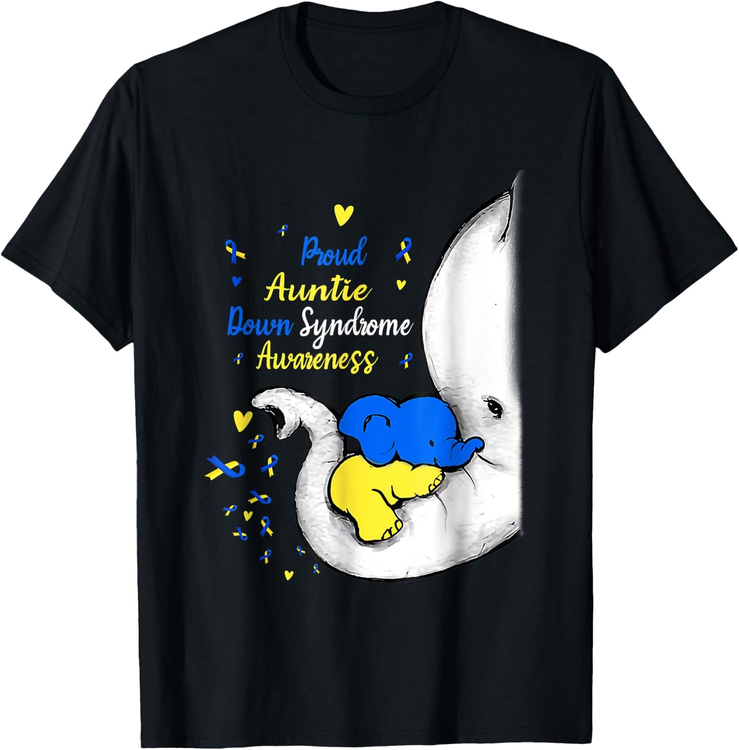Proud Auntie Down Syndrome Awareness Day Elephant T21 Women T-Shirt - T-Shirt | Black