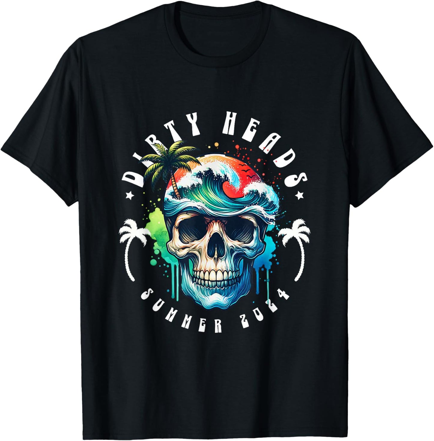 Dirty Heads Summer 2024 Beach T-Shirt - T-Shirt | Black