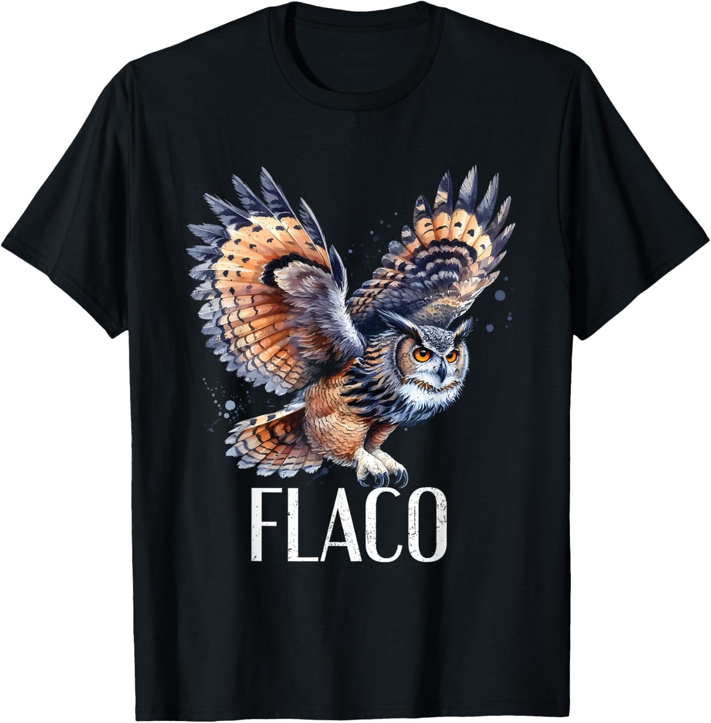 Flaco The Owl Eurasian Eagle Owls Distressed T-Shirt - T-Shirt | Black