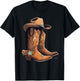 Cowboy Boots Sheriff star Sheriff badge Outfit T-Shirt - T-Shirt | Black