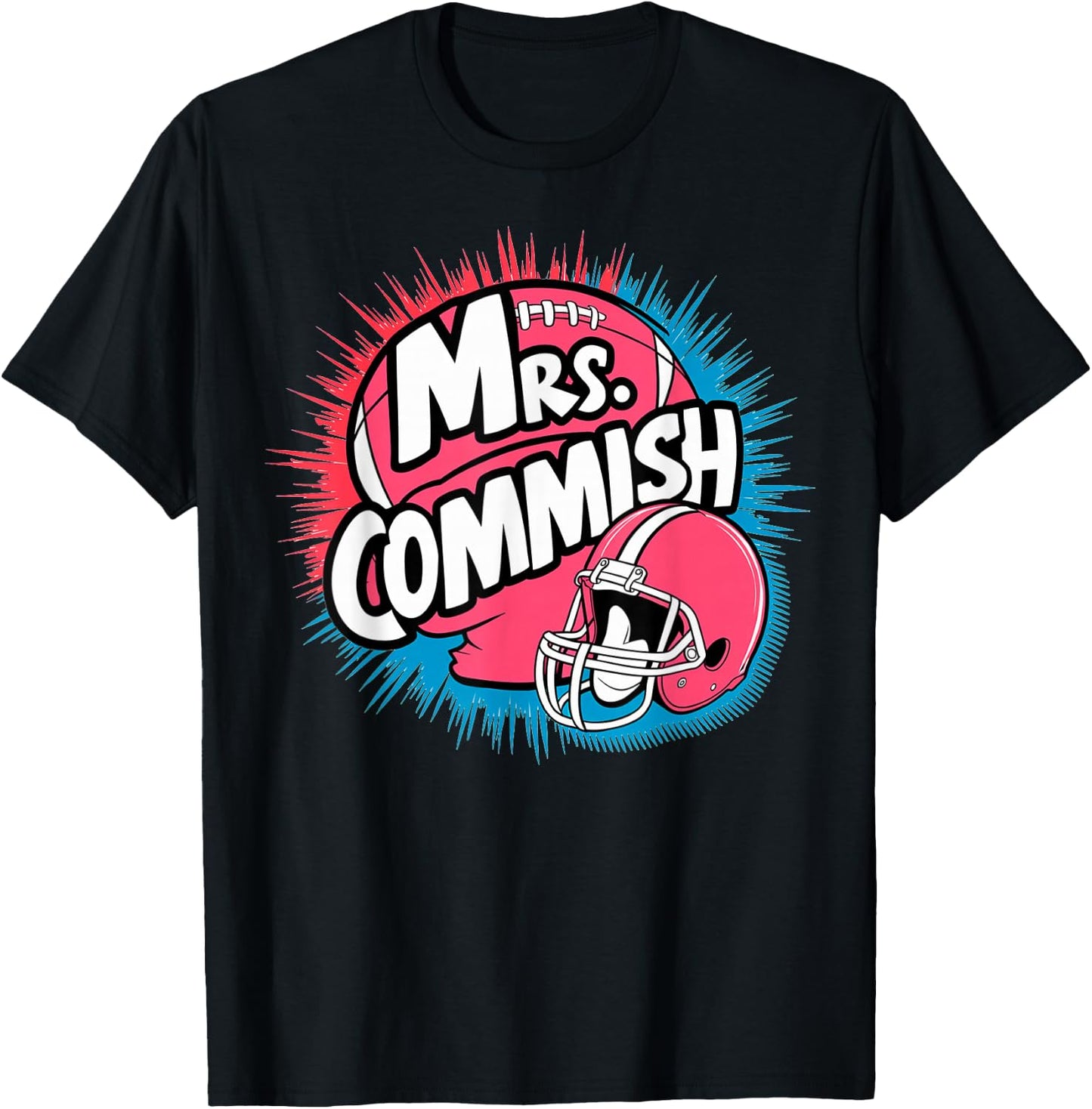 Mrs. Commish Fantasy Football Commissioner Wife Spouse T-Shirt - T-Shirt | Black