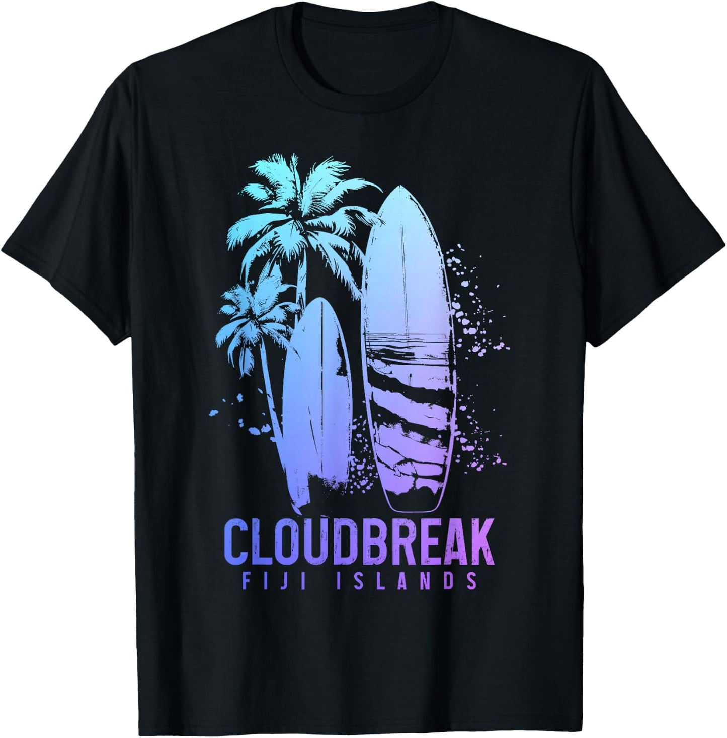 Cloudbreak Fiji Islands Surf Vintage Surfer T-Shirt - T-Shirt | Black