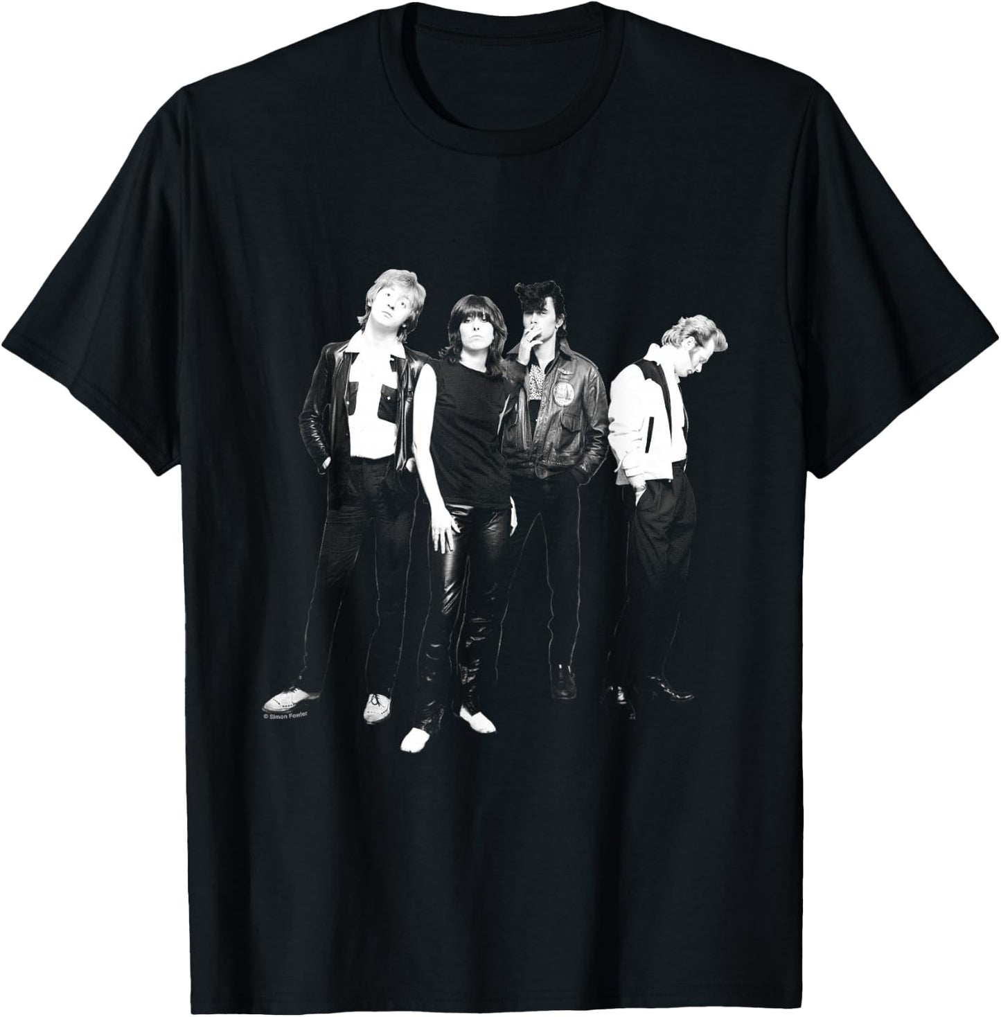 The Pretenders B&W Band Photo By Simon Fowler T-Shirt - T-Shirt | Black