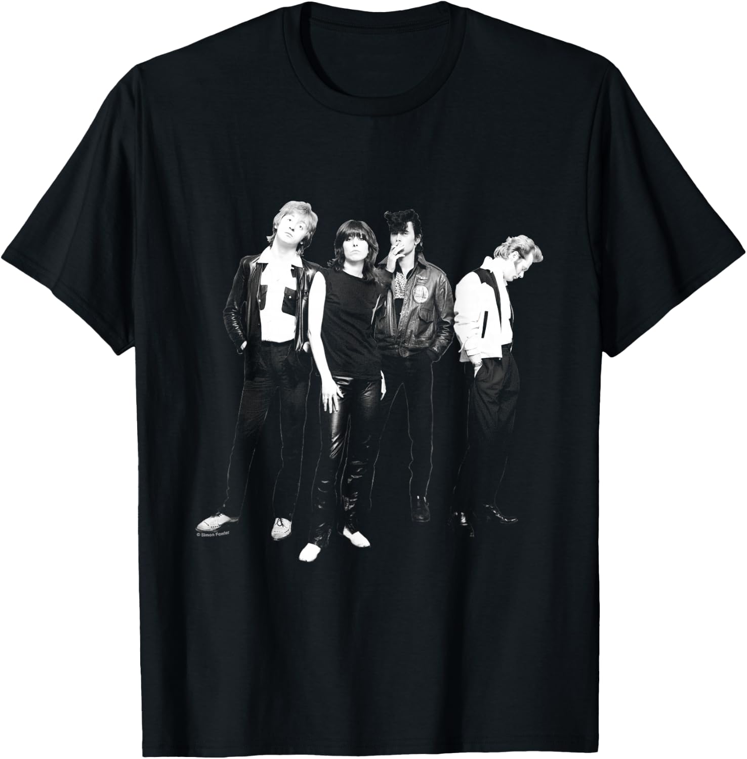 The Pretenders B&W Band Photo By Simon Fowler T-Shirt - T-Shirt | Black