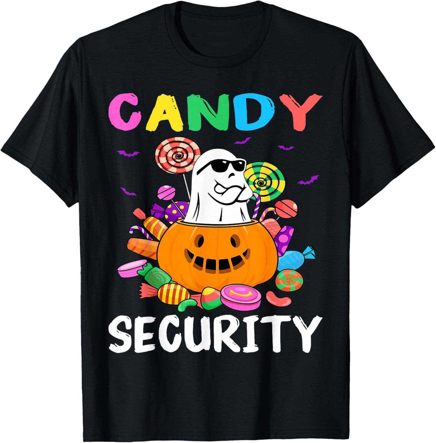 Candy Security Ghost Halloween Costume T-Shirt - T-Shirt | Black