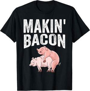 Funny Making Bacon Gift Women Cool Pig Bacon Joke T-Shirt - T-Shirt | Black