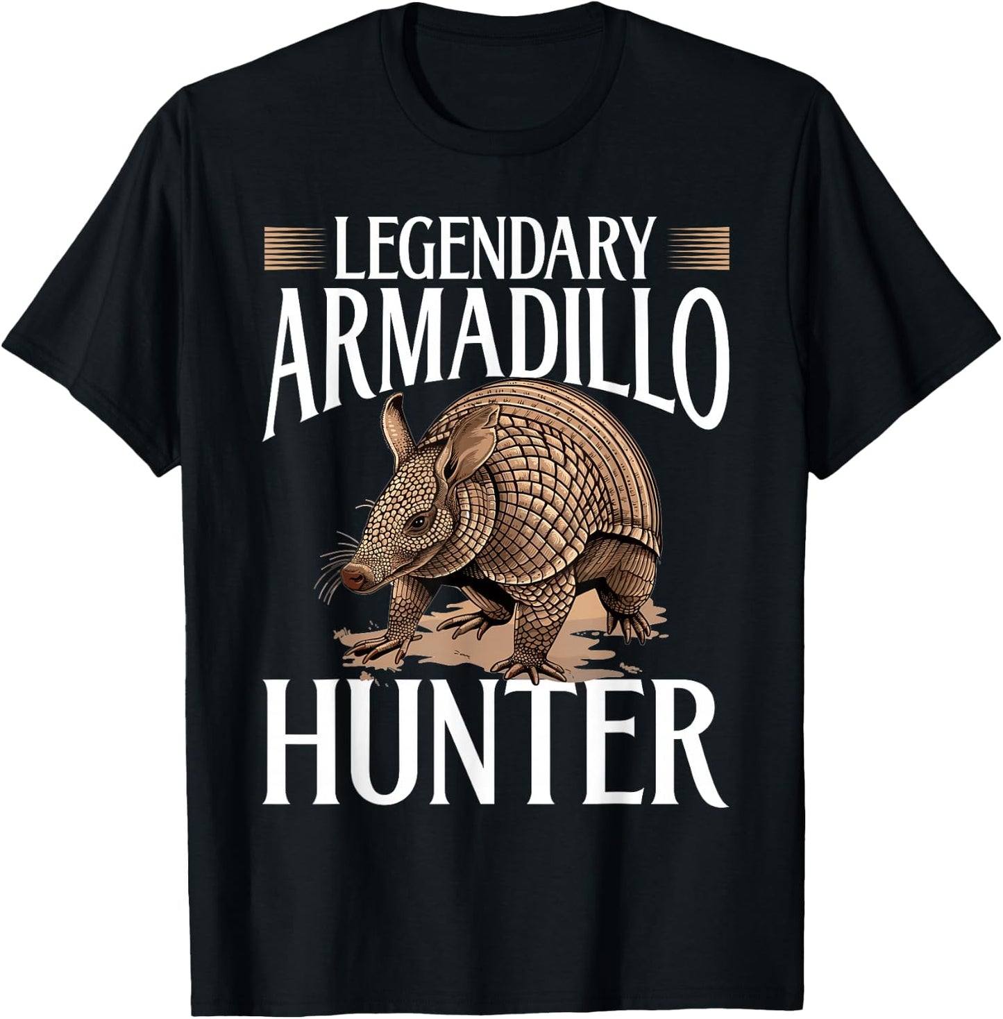 Funny Armadillo Animal Legendary Armadillo Hunter T-Shirt - T-Shirt | Black