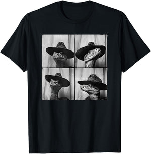 Snake in Cowboy Hat Funny Animal Photobooth Snake Owner T-Shirt - T-Shirt | Black