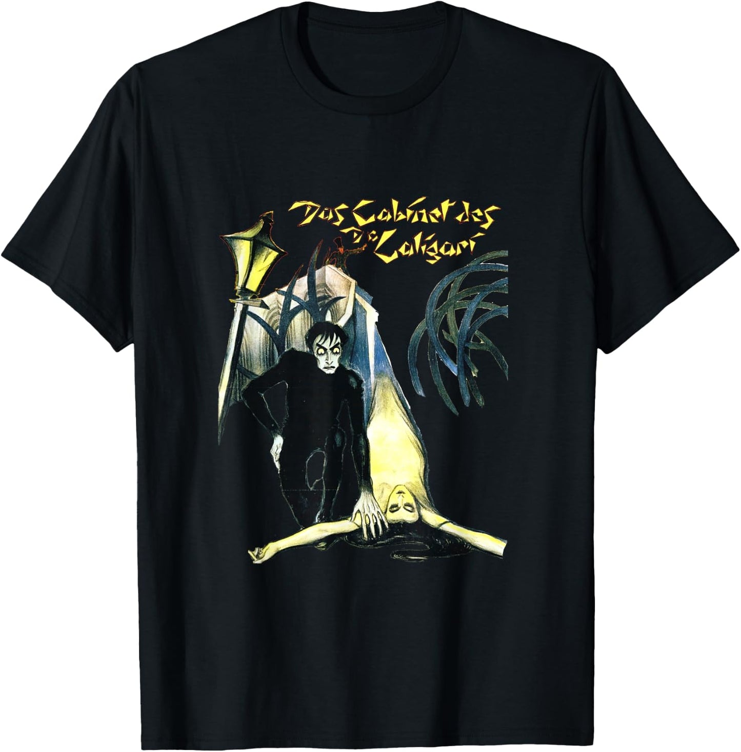 Silent Era German Expressionist Horror Cinema The Cabinet of Dr Caligari , Small, Black T-Shirt - T-Shirt | Black