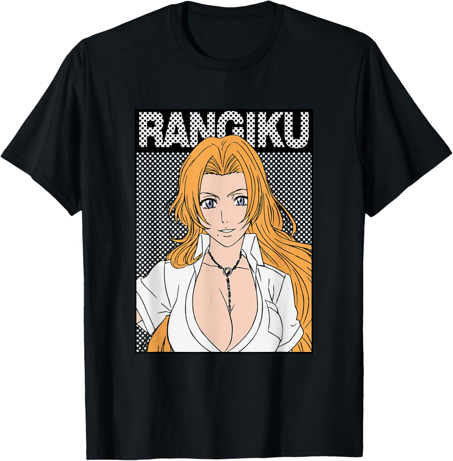 Bleach Rangiku Rectangle Dot Graphic Anime T-Shirt - T-Shirt | Black