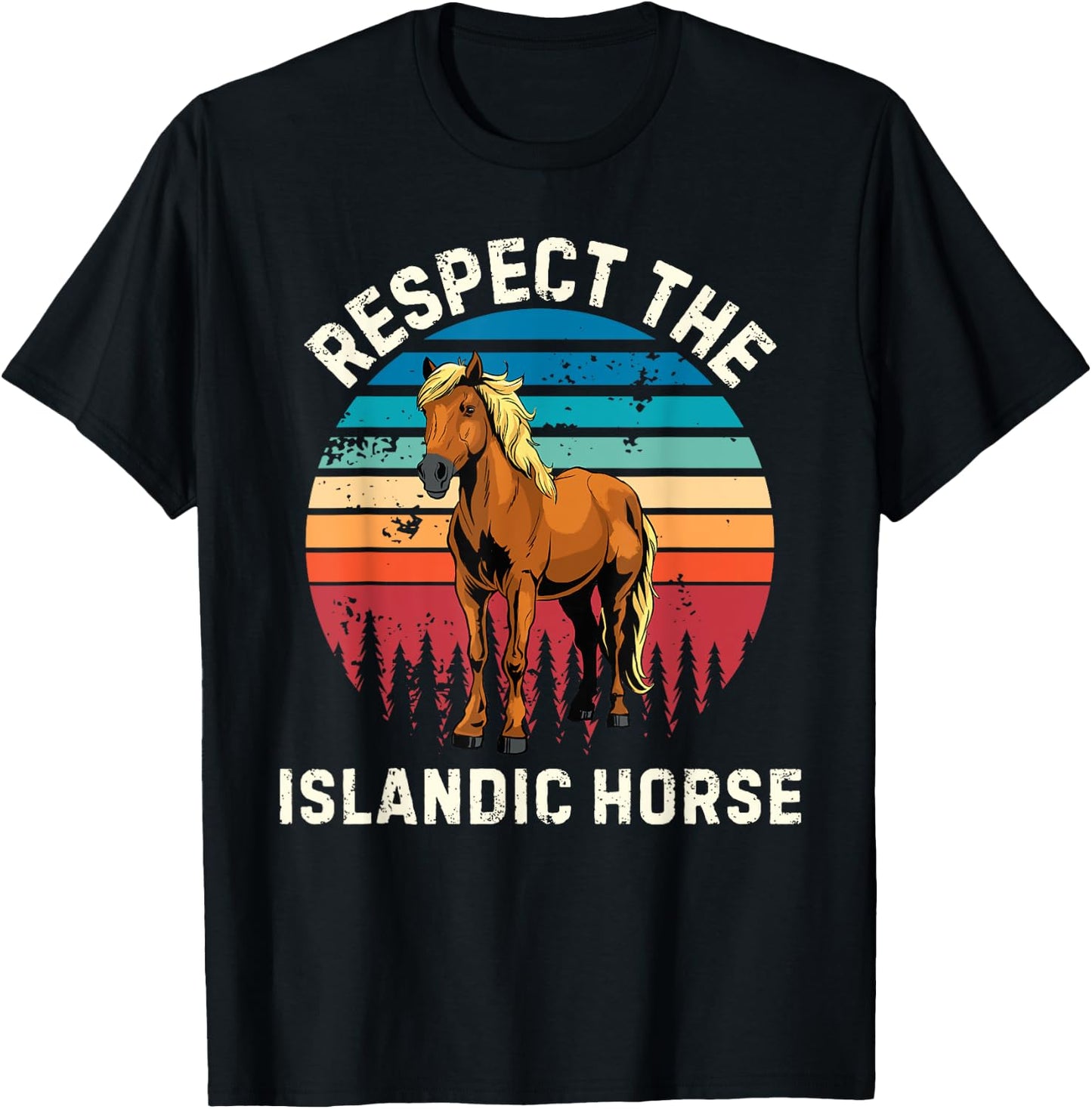 Retro Respect The Islandic Horse Vintage Islandic Horse T-Shirt - T-Shirt | Black