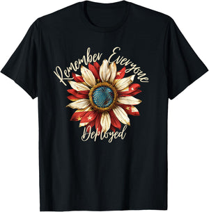 Patriotic Remember Everyone Deployed Red Friday Military T-Shirt - T-Shirt | Black