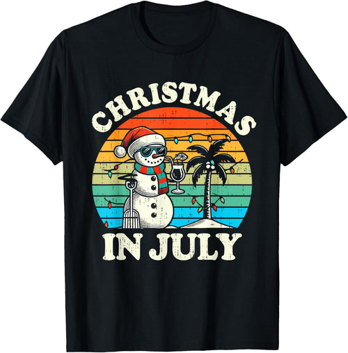 Vintage Christmas in July Snowman Summer Beach Vacation Xmas