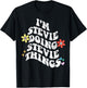Retro Groovy Im STEVIE Doing STEVIE Things Funny Mother's T-Shirt - T-Shirt | Black