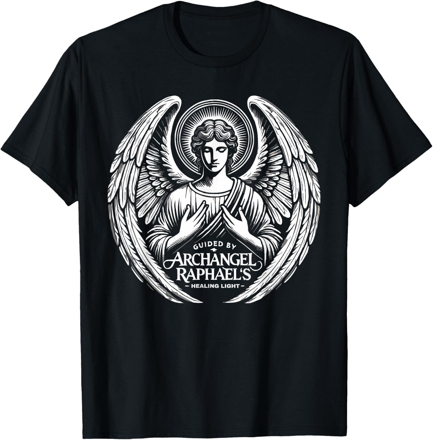 Archangel Raphael Catholic Christianity Guardian Angel T-Shirt - T-Shirt | Black