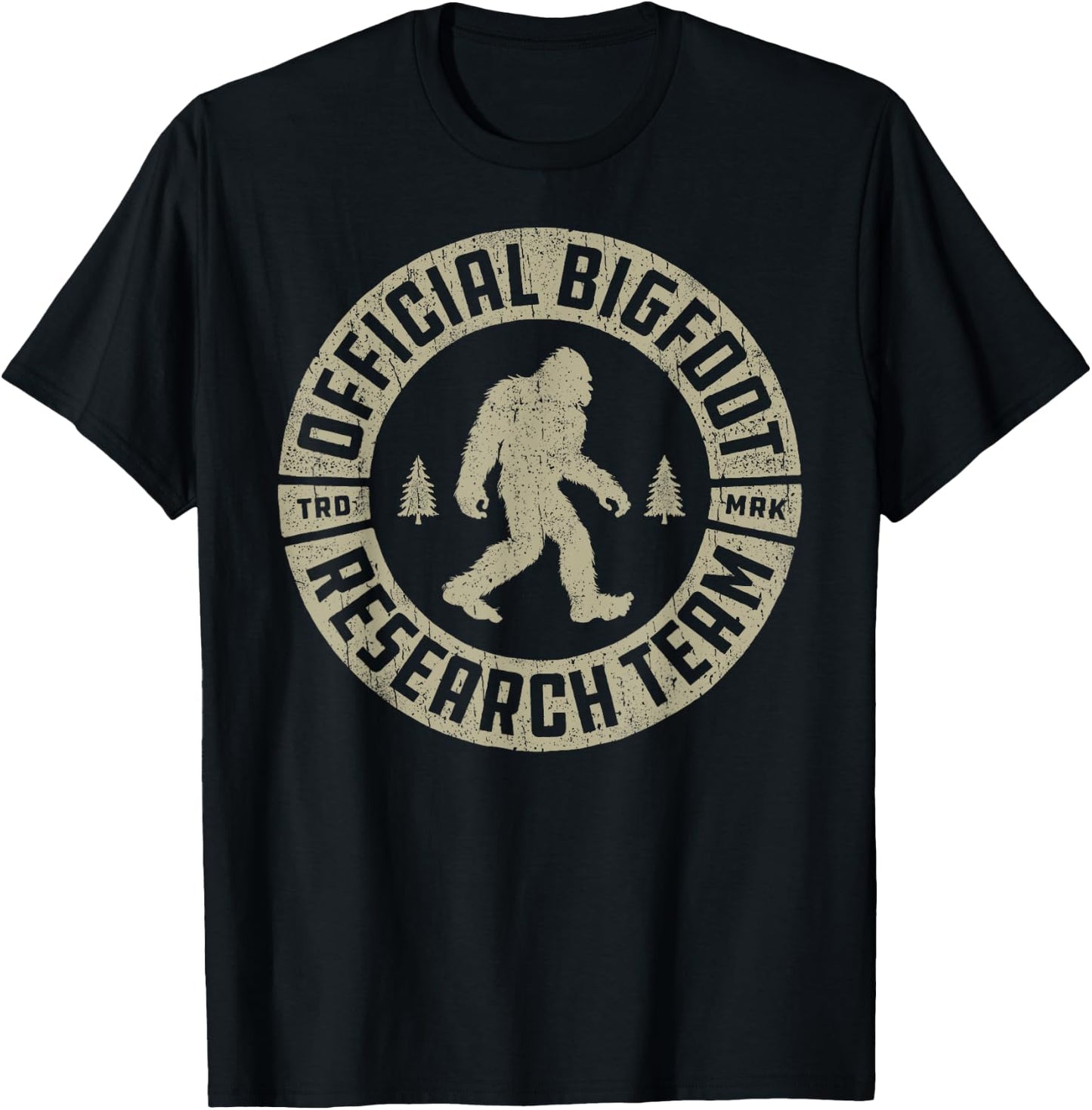 Bigfoot Research Team Retro Vintage Sasquatch Men Women T-Shirt - T-Shirt | Black