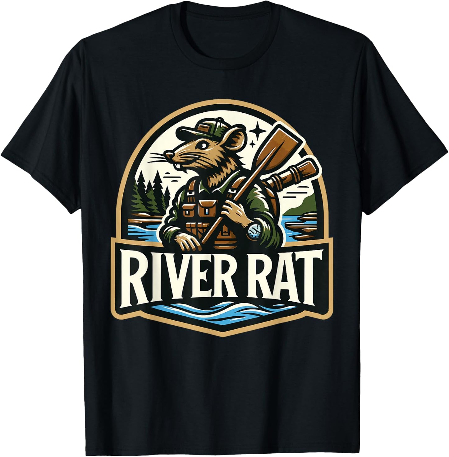 River Rat, River Life, River Adventures, River Rat T-Shirt - T-Shirt | Black