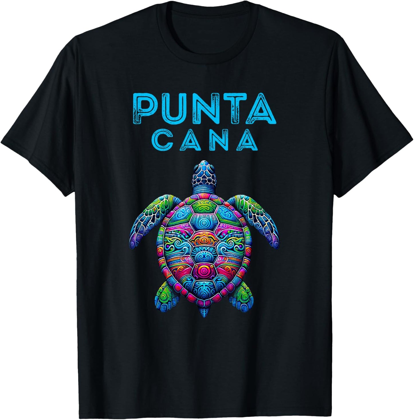Punta Cana Tribal Beach Sea Turtle T-Shirt - T-Shirt | Black