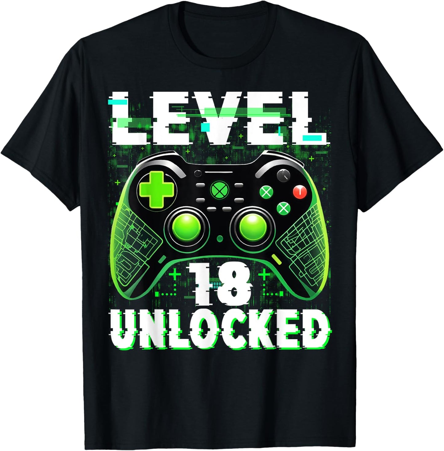 Level 18 Unlocked Shirt Funny Video Gamer Geek 18th Birthday T-Shirt - T-Shirt | Black