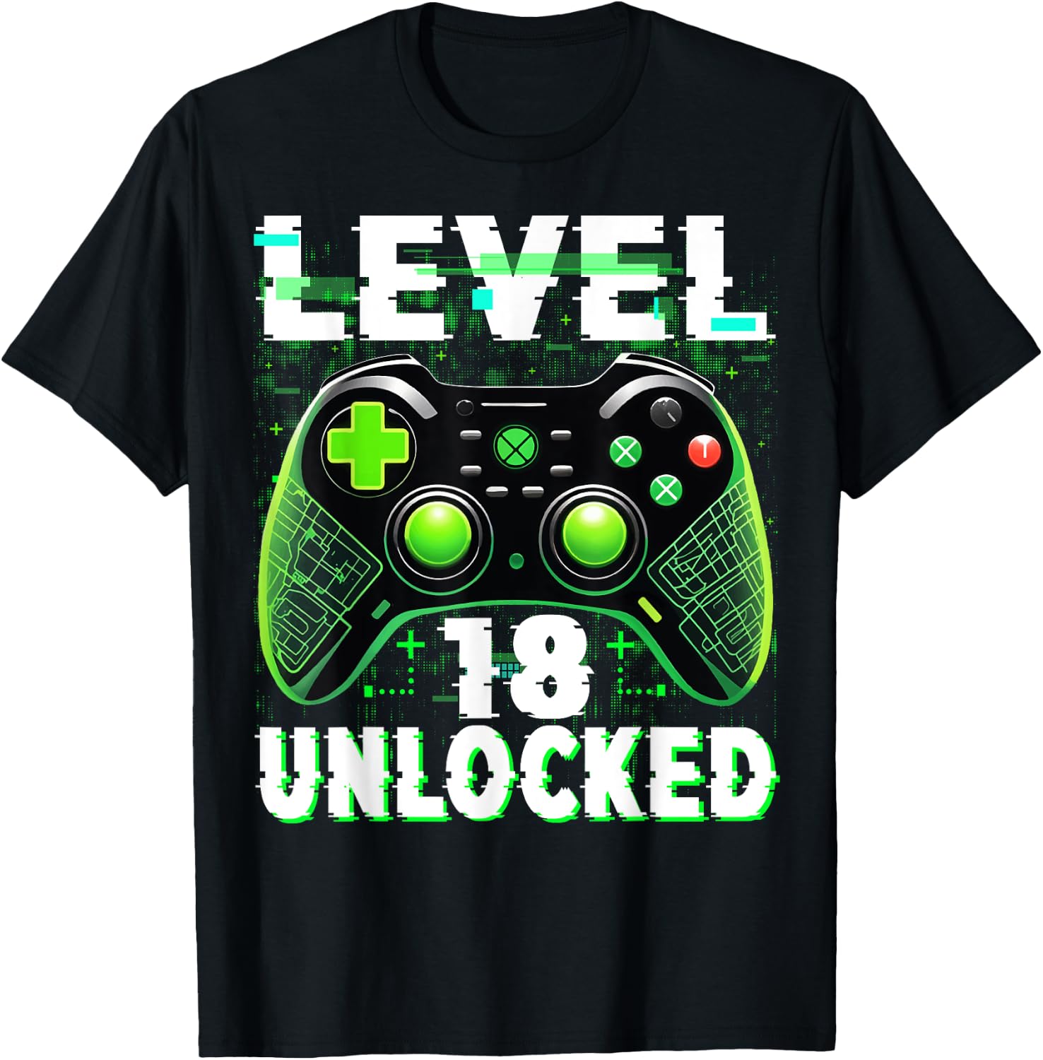 Level 18 Unlocked Shirt Funny Video Gamer Geek 18th Birthday T-Shirt - T-Shirt | Black