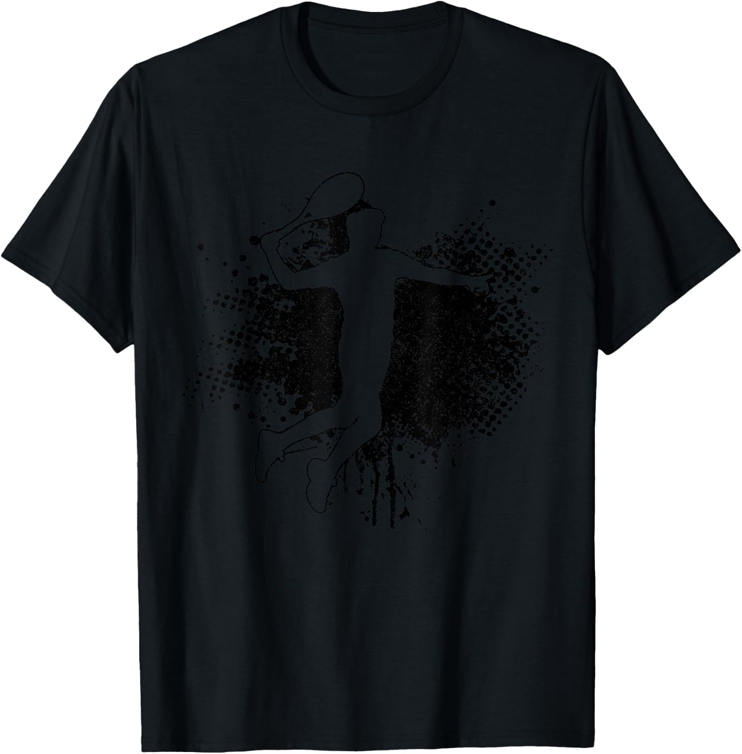 Tennis Player Sports Vintage Men Women Tennis T-Shirt - T-Shirt | Black