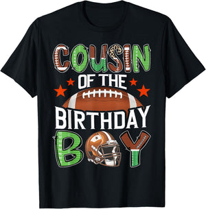 Cousin Of The Birthday Boy Game Day Football T-Shirt - T-Shirt | Black