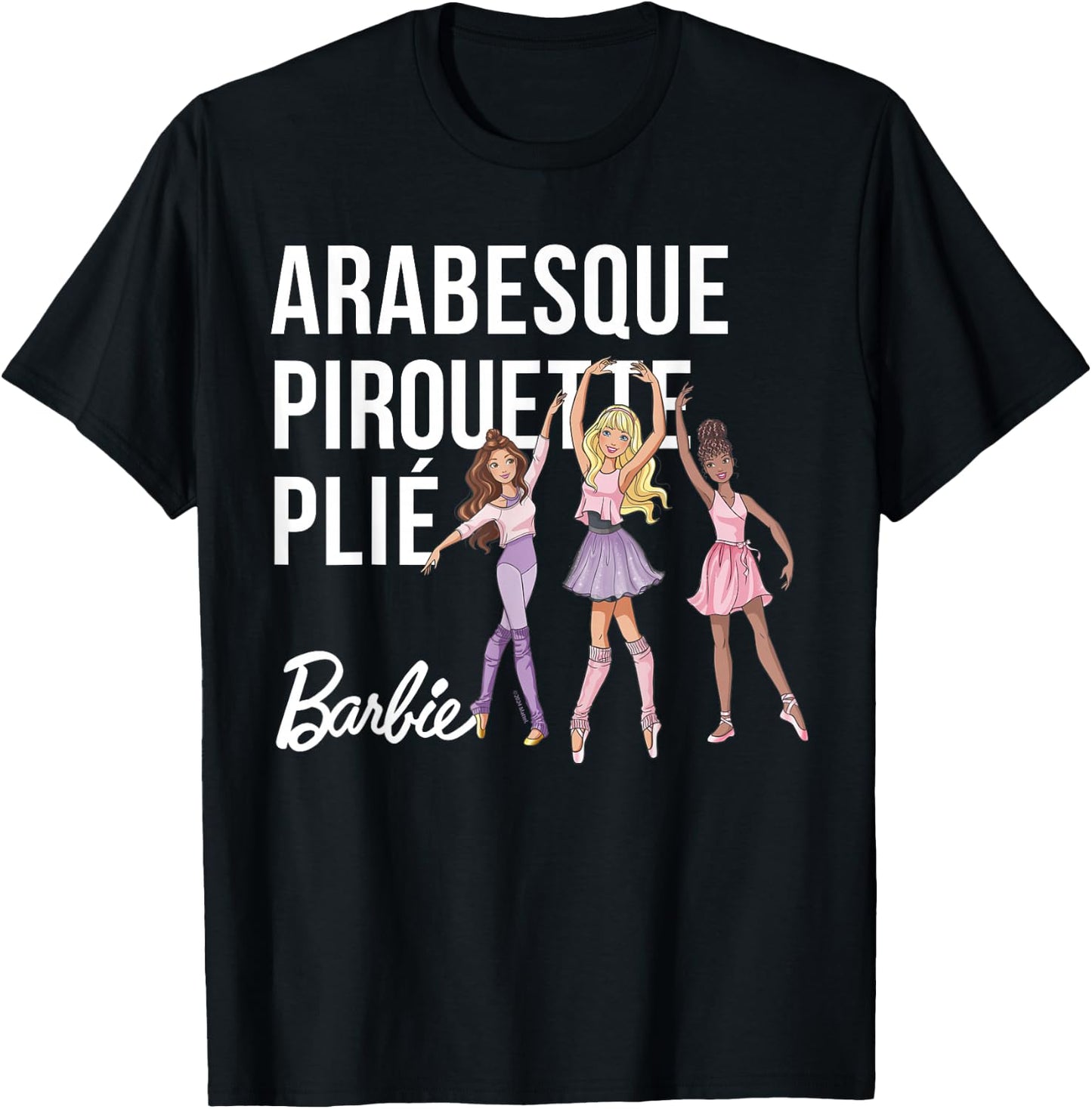 Barbie - Barbie Ballet Arabesque, Pirouette, Plié T-Shirt - T-Shirt | Black